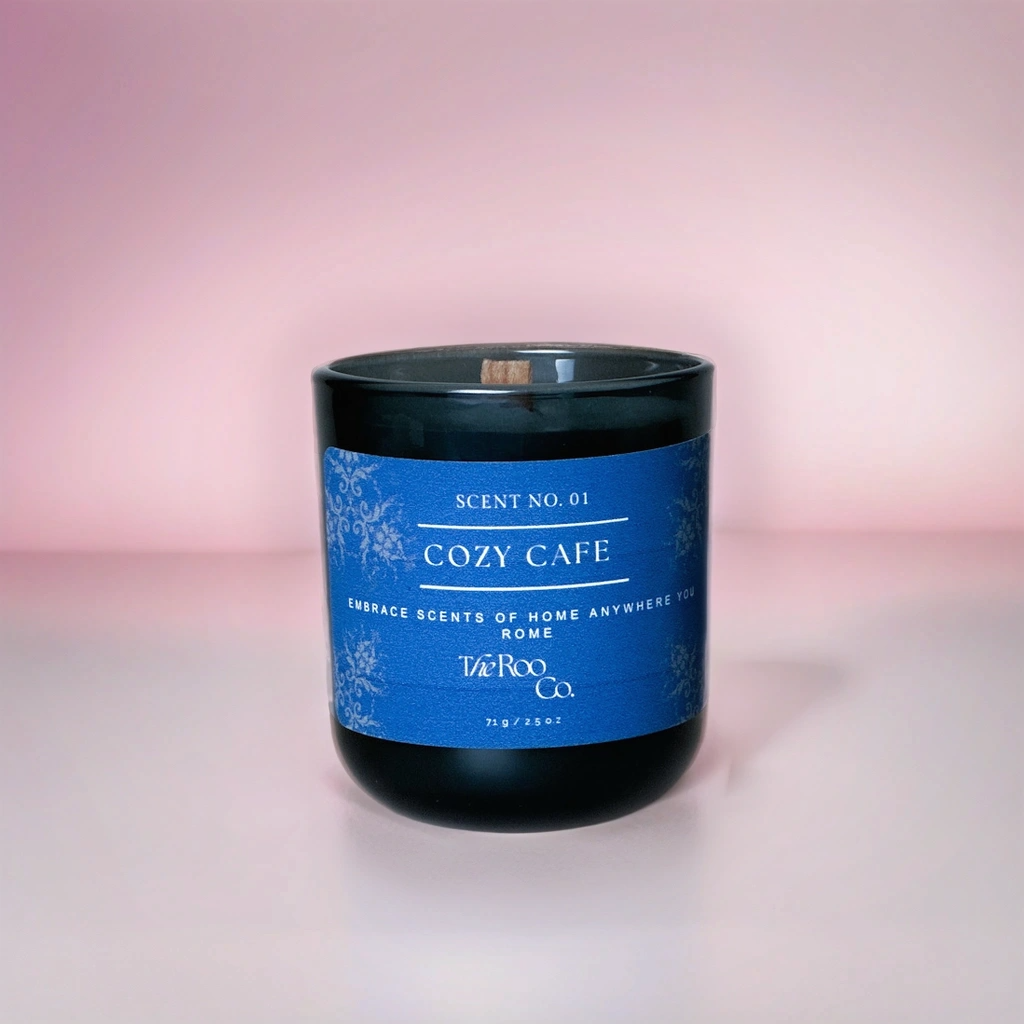 Coffee, Caramel, and Chocolate Notes in the mini Cozy Cafe Candle